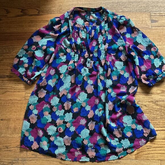 H & M Sheer Honeycomb Print Long Line Tunic Women’s Size 12 - Picture 9 of 11